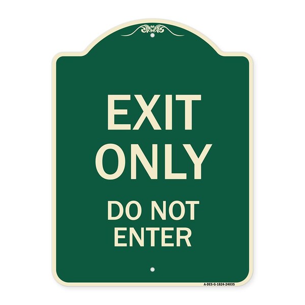 Exit Only Do Not Enter Heavy-Gauge Aluminum Architectural Sign, 24" H, G-1824-24035